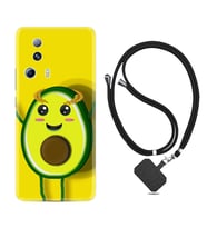 Xiaomi Mi 13 Lite Kılıf Resimli Boyun Askılı İpli Desenli Silikon Series Sevimli Avokado 1880