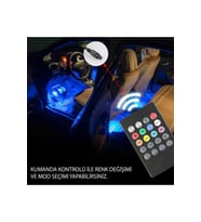 Araç Içi Aydınlatma Kumandalı Müziğe Duyarlı 12 Led Ayak Altı Led