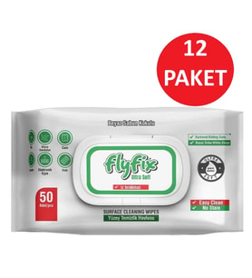 Flyfix Easy Clean Beyaz Sabunlu Yüzey Temizlik Havlusu 12’li Paket