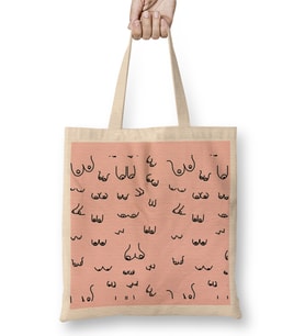 Boobies Funny Boobs Bez Çanta Uzun Saplı