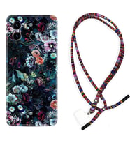 Vivo Y15S Y32 Y33S Y51 Y53S Kılıf Boyun Asklı Rasta Silikon Great Flowers 1304