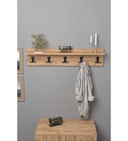 Askılık Duvar Elbise Askılığı Portmanto 80 Cm Krem Düz