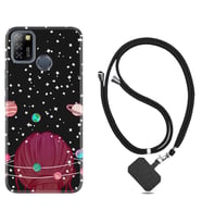 INFINIX Smart 4 5 6 Zero 8 S5 Pro Kılıf Boyun Askılı Silikon Space Woman 1311