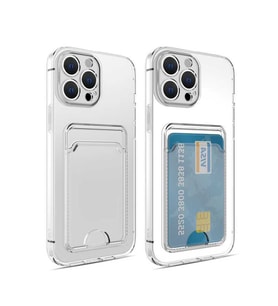 Apple iPhone 13 Pro Max Kılıf Setra Kartlıklı Şeffaf Kılıf (Renksiz)