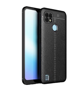 Realme C21 Kılıf Esnek Pu-Deri Leather-Pu Serisi Protected Case (Siyah)