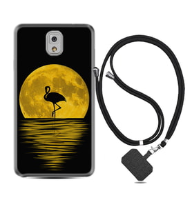 Samsung Note 3 4 5 8 9 20 Ultra 10 Lite Kılıf Boyun Askılı Silikon Ay ve Flamingo 1775