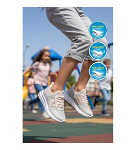 Walkway Motano F Siyah-Beyaz Unisex Çocuk Spor Ayakkabı