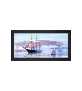 Manzara Temalı Kanvas Tablo 50 x 70 cm Siyah Çerçeve