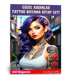 Güzel Kadınlar Tattoo Boyama Kitap Seti (3 Kitap)