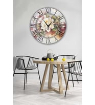 Bilge Retro Tasarımlı Duvar Saati 35 X 35 Cm (Baskılı)