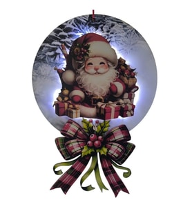 Led Işıklı Noel Babalı Yılbaşı Kapı Süsü-