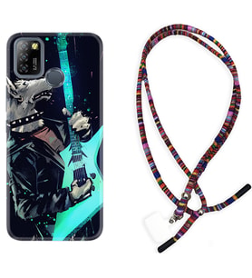 INFINIX Smart 4 5 6 Zero 8 S5 Pro Kılıf Boyun Asklı Rasta Silikon Dog Guitar 1789