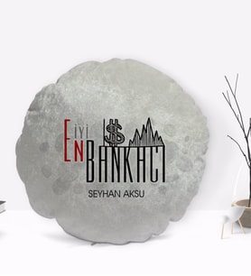BK Gift Kişiye Özel İsimli En İyi Bankacı Tasarımlı Dekoratif Kırlent Yastık-1