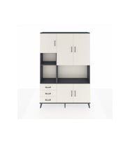 Arges Gardrop 9 Raflı 3 Çekmeceli 5 Kapaklı 132x30x195 Antrasit-Aytaşı