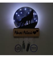 Lucenda Led Işıklı Pleksi Dolunay Kişiselleştirilebilir Dekoratif Biblo Ursula Kurt Anahtar Askılığı (Mavi)