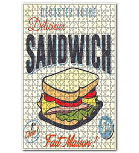 Cakapuzzle Lezetli Karışık Sandviç Afişi Görseli Puzzle Yapboz MDF (Ahşap) (120 Parça)