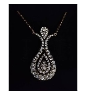 Aşina Gümüş - Hürrem Sultan Elmas Montur Swarovski Taşlı Osmanlı Lale Kolye Sevgiliye Hediye