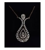 Aşina Gümüş - Hürrem Sultan Elmas Montur Swarovski Taşlı Osmanlı Lale Kolye Sevgiliye Hediye