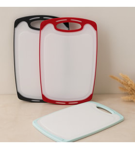 40x24 cm Plastik Kesim Panosu - Kaymaz Silikon Kenarlı, 10 mm