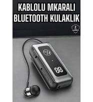 Kablolu Bluetooth Kulaklık Kulak İçi Stereo Mikrofonlu Dijital Göstergeli