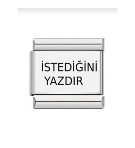 italyan çelik bileklik charmı lazer baskı fmaccesories (Çok Renkli)