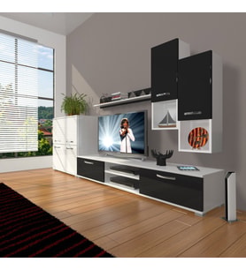 Decoraktiv Eko 6DA Slm Dvd Tv Ünitesi Tv Sehpası (Siyah - Beyaz)