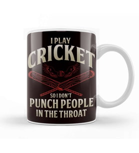 Play Cricket Dont Punch People Cricketer Team Coach Kupa Bardak Porselen