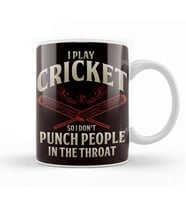Play Cricket Dont Punch People Cricketer Team Coach Kupa Bardak Porselen