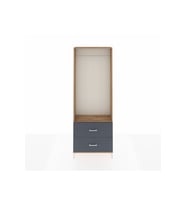 Arges Dolap Tek Raflı 2 Çekmeceli Tek Askılı 88x30x243 Çam-Antrasit