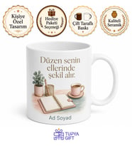 Kişiye Özel Sekreter Masası Baskılı Kupa Bardak İsimli Hediye