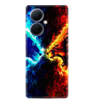 Vivo V29 Lite Kılıf Silikon Desen Özel Seri Red Blue Leon 1714