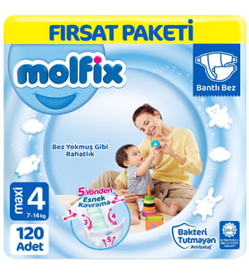 Molfix Bebek Bezi 4 Beden Fırsat Paketi 60x2 120 Adet