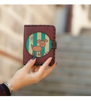 Köpek Kemik Figürlü Küçük Cüzdan Etnik Bohem Retro Style - Bordo