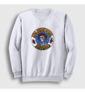Presmono Unisex Beyaz Roses Grateful Dead Sweatshirt 386927tt