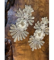 24X12 CM 2 Lİ KABARTMA ÇİÇEKLİ NAKIŞ İŞLEME APLİKE SEY