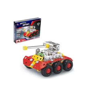 Metal Model Tank Yapım Seti 140 Parça - Eğitici STEM Montaj Oyuncağı - Tornavidalı Kendin Yap Maket