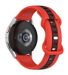 Samsung Galaxy Watch Gear S3 3 45mm 46mm Haylou Solar LS05 Kordon Line Ayarlanır (Kırmızı-Siyah)