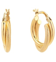 PRENSES PIRLANTA 2 cm 14 Ayar Altın Fantezi Burgulu Halka Küpe