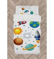 MEKTA HOME BEBEK VE ÇOCUK ODASI Gezegen ve Space X Desenli Nevresim Takımı