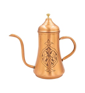 Bakır Yağdanlık Otantik İşlemeli Model Mat Bakır Renk No:1