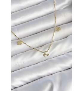 Pirinç Minimal Gold Renk Yonca Model Kadın Kolye - EBJ260725W44324