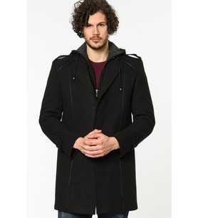 PLT8334 DEWBERRY ERKEK PALTO-SİYAH