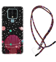 Tecno Camon 16 18P Pova Kılıf Boyun Asklı Rasta Silikon Space Woman 1311