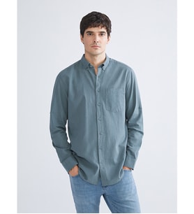 LCWAIKIKI Classic Yeşil Regular Fit Uzun Kollu Poplin Erkek Gömlek