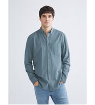 LCWAIKIKI Classic Yeşil Regular Fit Uzun Kollu Poplin Erkek Gömlek