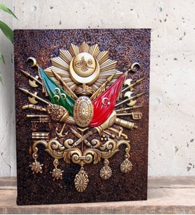 BK Gift Osmanlı Arması Tasarımlı Dekoratif Mini Kanvas Tablo 15x20cm-4