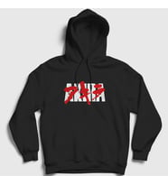 Presmono Unisex Beyaz Logo Anime Movie Film Akira Kapüşonlu Sweatshirt 453653tt (Siyah)