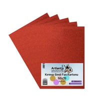 Kırmızı Simli Karton 50x70 5 Adet Artlantis Simli Karton Kırmızı 5 Adet 50*70