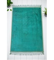 Yumuşak Kadife Dokulu Peluş Seccade Yeşil