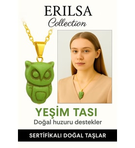 Sertifikalı Sarı Renkli Baykuş Model Sarı Turkuaz Taşı Kolye – Bilgelik, Şans ve Ruhsal Koruma Taşı (Çok Renkli)